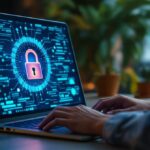 Person am Laptop mit Sicherheitswarnung – sicher online unterwegs vor Betrug schützen
