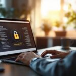 Person prüft sicher eine Online-Banking-Seite am Laptop – Schutz vor Online-Betrug