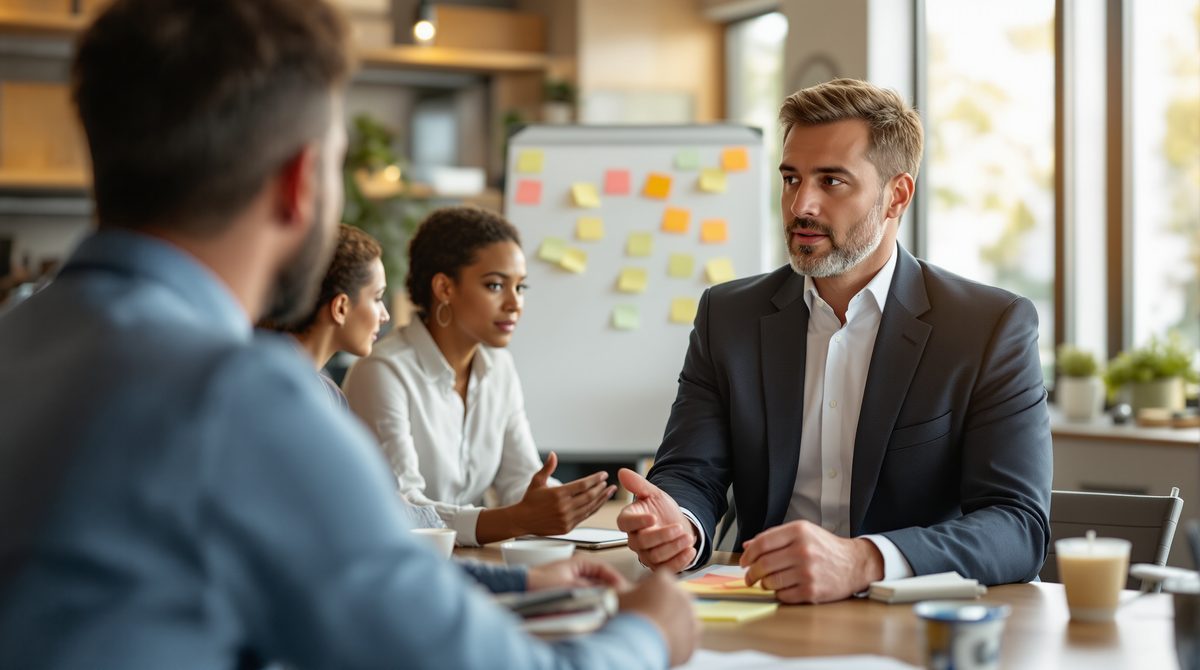 Systemische Coach Ausbildung mit Bildungsgutschein – Gruppe in modernem Seminarraum beim Coaching