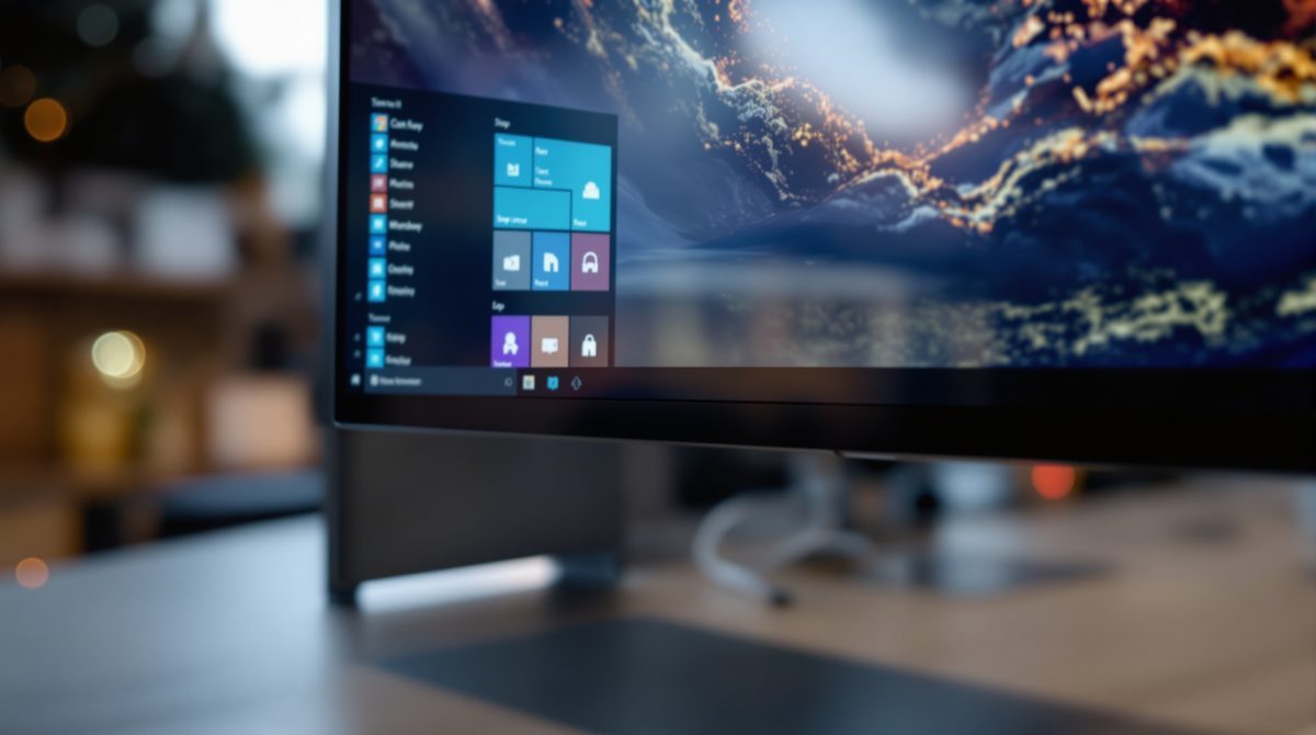 Windows 11 Startmen&uuml; und Snap Layout Funktion auf Monitor