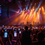 Unterhaltungsshow mit Publikum und Echtzeit-Feedback auf Smartphones im Veranstaltungssaal