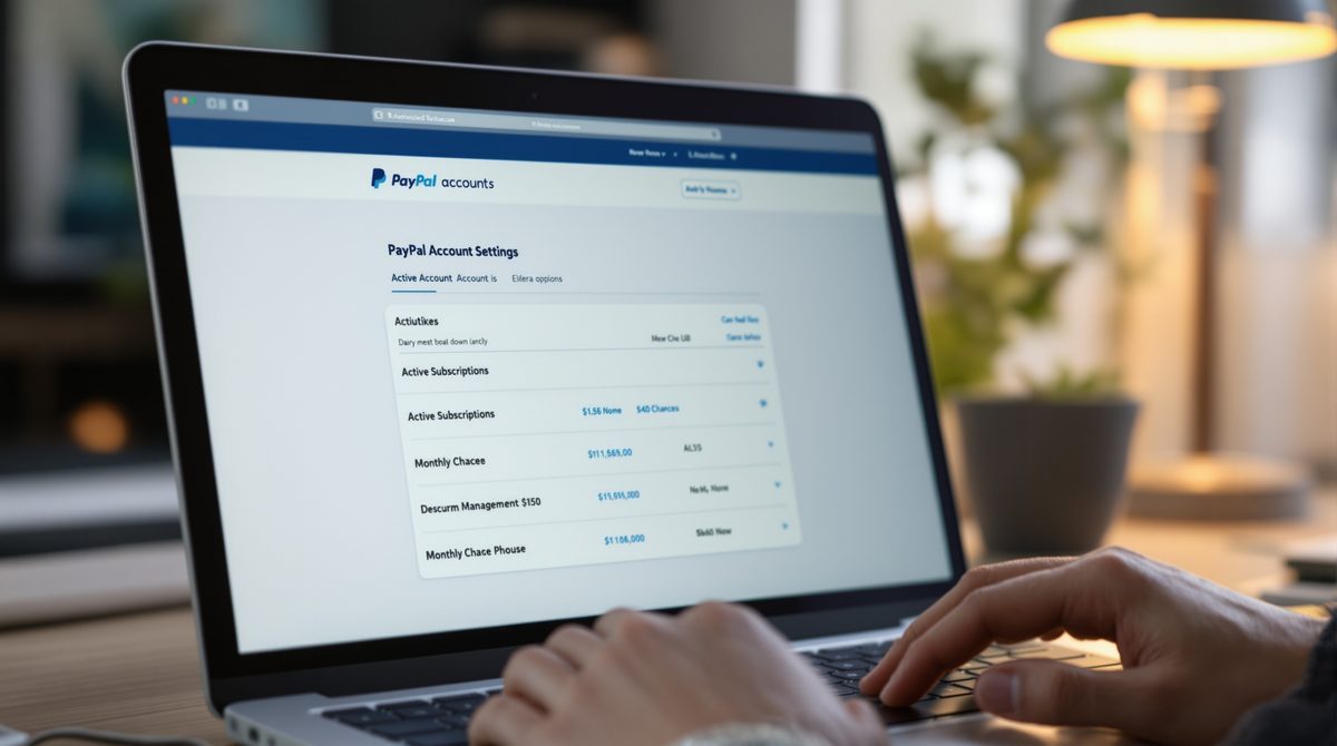 PayPal-Konto auf Laptop – Abonnements verwalten und unberechtigte Abbuchungen prüfen