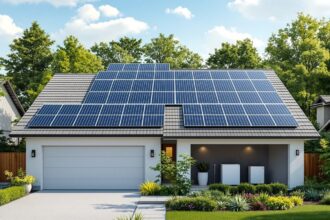 Wohnhaus mit Photovoltaikanlage auf dem Dach und Batteriespeicher – Autarkiegrad Photovoltaik
