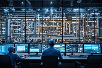 Chemie 4.0 – Leitwarte einer modernen Chemieanlage mit digitalen Dashboards und Echtzeit-Produktionsdaten