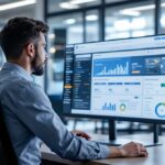 Security Engineer überprüft ASPM-Dashboard mit Risikoübersicht und Schwachstellenanalyse