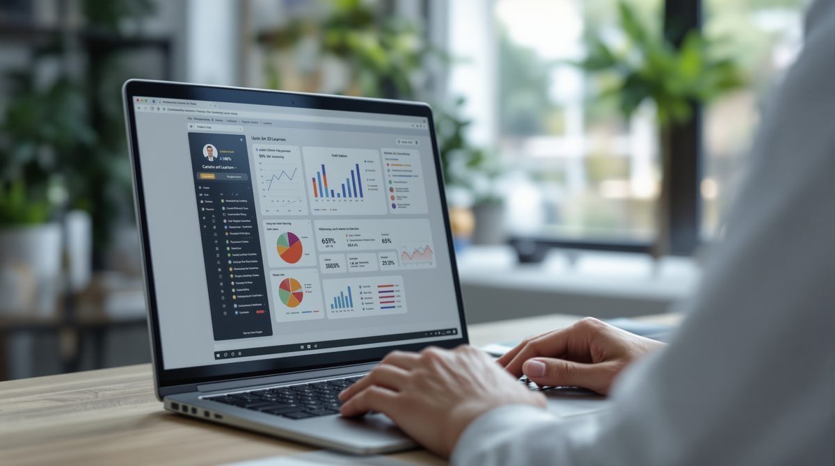 Person lernt per E-Learning am Laptop im modernen Homeoffice – E-Learning in 2026