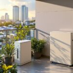 Balkonkraftwerk mit Speicher auf einem Stadtbalkon – smarte Speicher für grüne Städte und dezentrale Energiezukunft