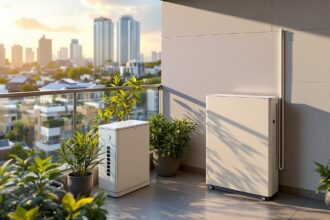 Balkonkraftwerk mit Speicher auf einem Stadtbalkon – smarte Speicher für grüne Städte und dezentrale Energiezukunft