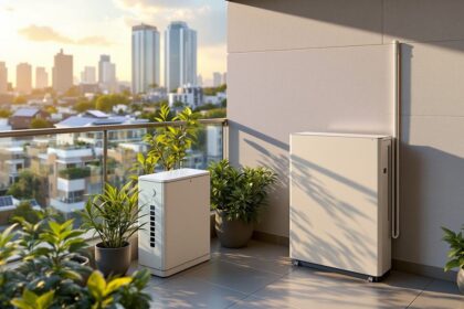 Balkonkraftwerk mit Speicher auf einem Stadtbalkon – smarte Speicher für grüne Städte und dezentrale Energiezukunft