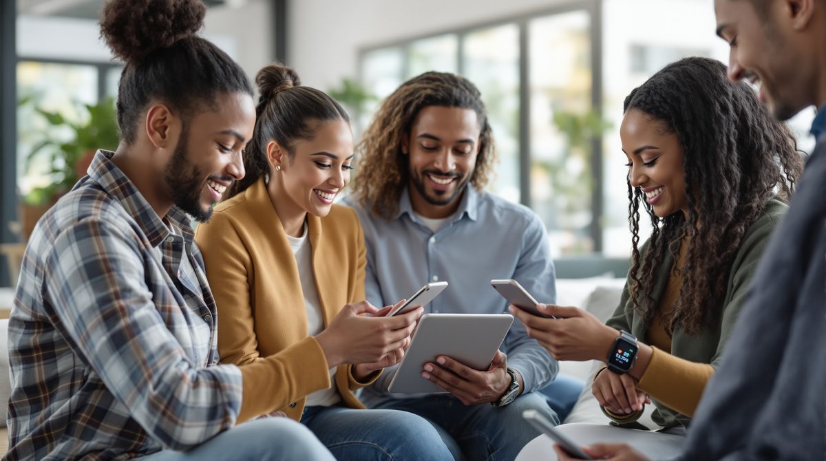 Digitale Gesundheit – Menschen nutzen Smartphone und Smartwatch zur Gesundheitsüberwachung