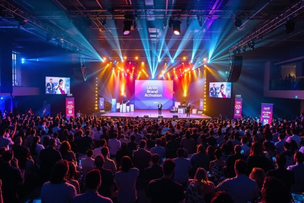 Event-Marketing 2026 – Markenauftritt bei einem Live-Event mit begeistertem Publikum und Bühnenshow