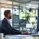 Google Ads-Beratung – Marketingexperte analysiert Kampagnendaten auf einem Monitor