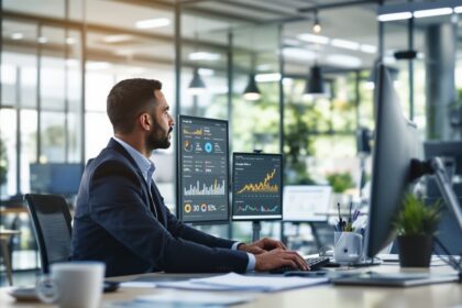 Google Ads-Beratung – Marketingexperte analysiert Kampagnendaten auf einem Monitor