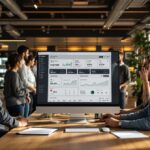 Professionelles Digitalagentur-Team im modernen Büro bei der CMS-Beratung