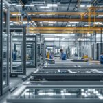 Software für Fensterbauer – Produktionshalle mit CNC-Maschinen und Fensterelementen