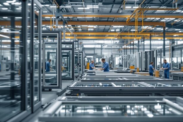 Software für Fensterbauer – Produktionshalle mit CNC-Maschinen und Fensterelementen