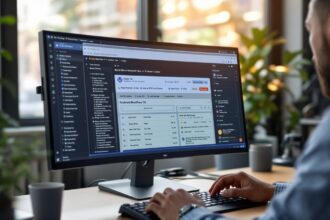 WordPress 7.0 Dashboard auf Monitor – Entwickler prüft neue Funktionen im modernen Block Editor