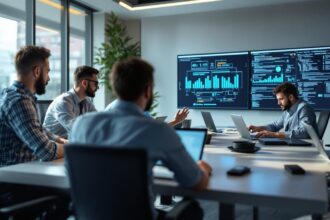 IT-Team bespricht Windows 11 Upgrade-Strategie im Unternehmen