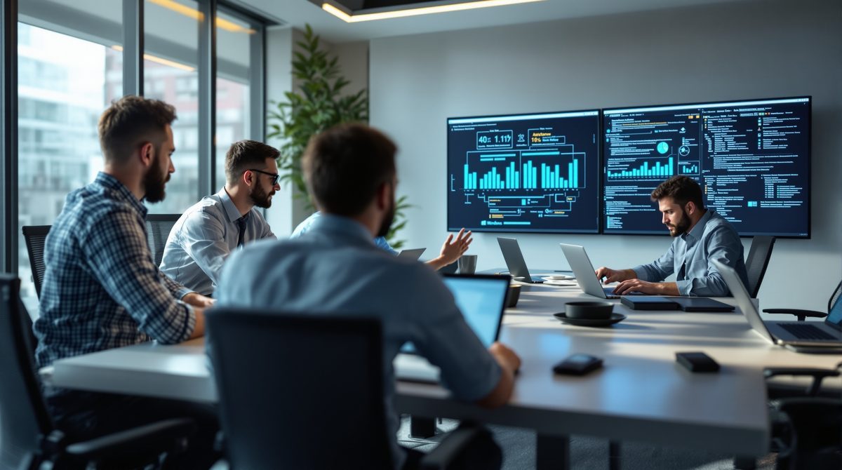 IT-Team bespricht Windows 11 Upgrade-Strategie im Unternehmen