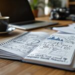 Schreibtisch mit handschriftlichen Fachnotizen als Symbol für Fachwissen sichtbar machen