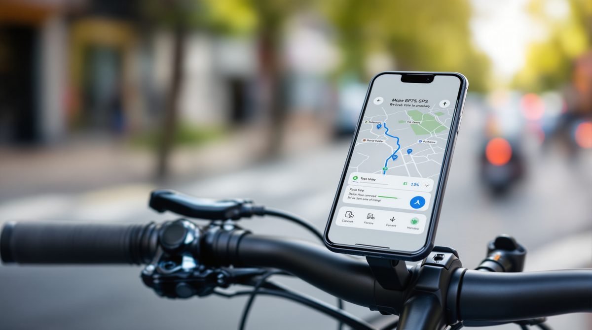 Smartphone mit GPS-Aufzeichnung am E-Bike-Lenker – inklusive elektronisches Fahrtenbuch