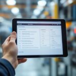 App für Servicetechniker auf einem Tablet im Einsatz an einer Industrieanlage